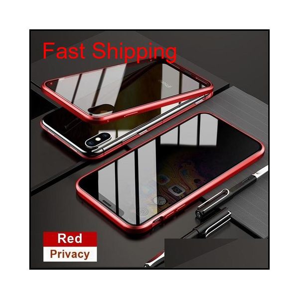 

magnetic tempered glass privacy metal phone case coque 360 magnet antispy protective cover for iphone xr xs max x 8 7 jllkqm allguy
