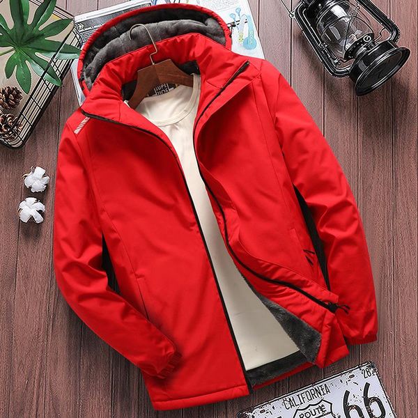 

men's down & parkas 2021 windproof winter jacket men hoodied parka warm coat thicken zipper work clothes mens jackets m-5xl, Black