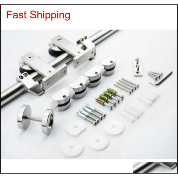 

easy install double biparting sliding barn wood door hardware mount stainless steel barn w qylyqb dh_seller2010
