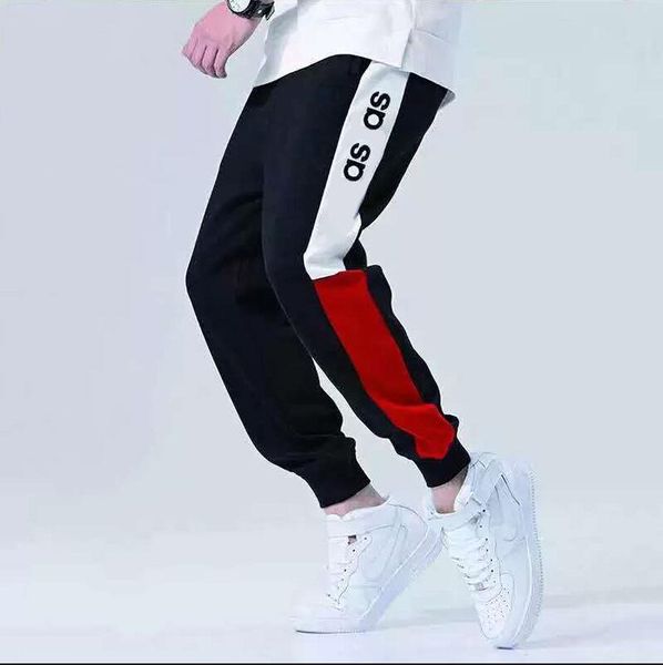 

mens высокого качества брюки high street бегуны для мужчин sweatpants вскользь mens hip hop брюк streetwear толстых длинных азиатского разме, Black