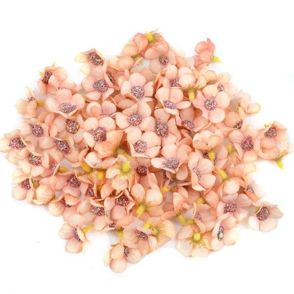 

200pcs 2cm multicolor daisy flower heads mini silk artificial flowers for wreath scrapbooking home wedding decoration wmtsem comb2010