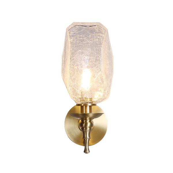 

post modern copper wall lamps simple foyer bedroom bedside glass light fixture luxury indoor decoration lighting g9 led lamp