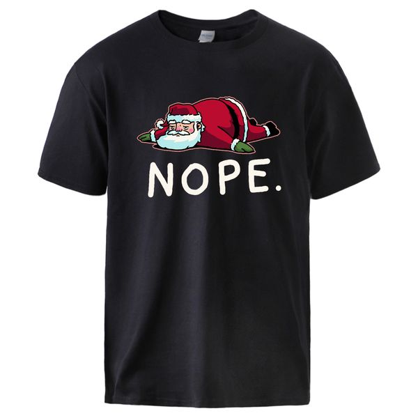 

santa claus nope gife print summer brand swear cool fashion short sleeve tee homme casual hooded sweatshirt hoodie men t shirt