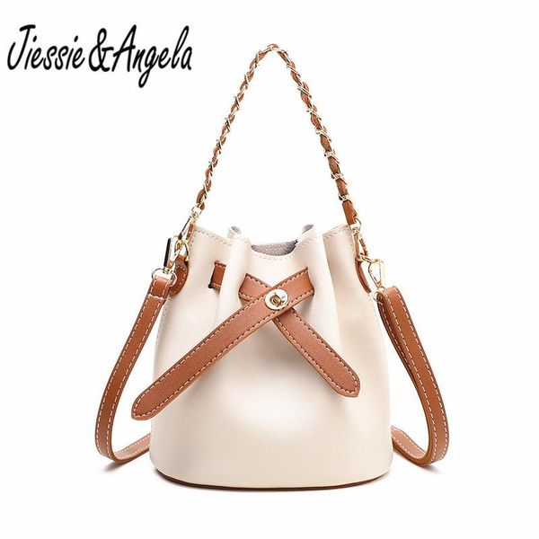 

jiessie&angela fashion women small bucket bags pu leather messenger bag casual shoulder cross body bags lady's handbag bolosa