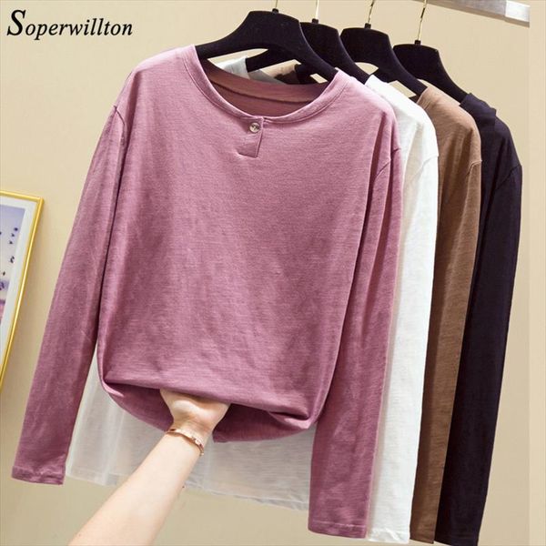

t shirt women long sleeve 2021 thick black khaki white loose plus size cotton t shirts female vogue femme tees shirt women
