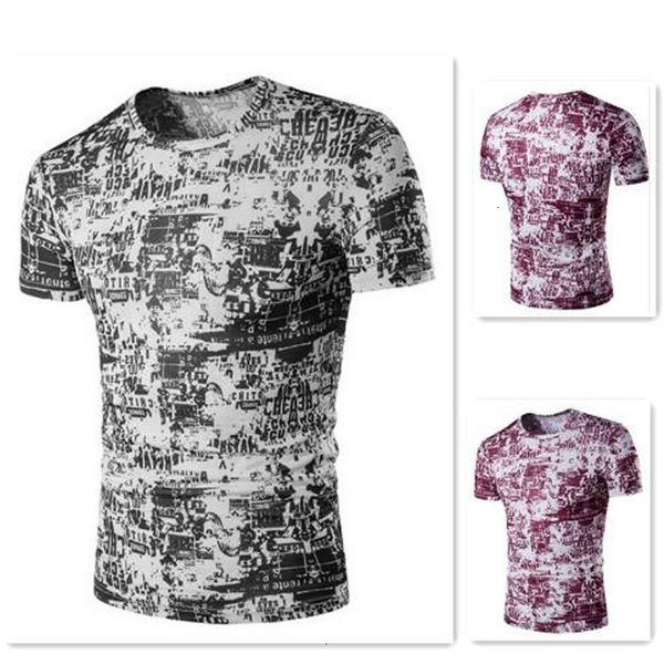 

men's 2019 summer new digital 3d printing t-shirt short sleeve, White;black