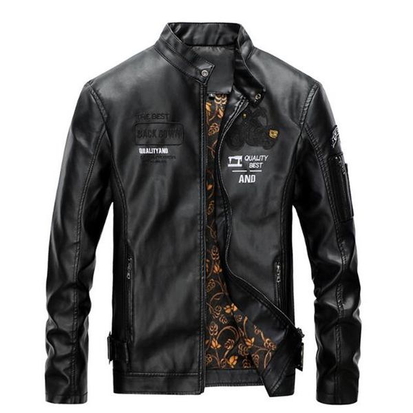 

2021 men's motorsport sport collar plutonium leather jackets w3t0, Black