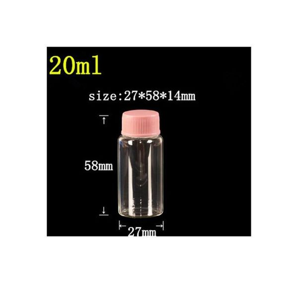 

27*58*14mm 20ml glass jars with plastic cap transparent empty glass bottles jars containers 50pcs/lot 27*58*1 bbybyu