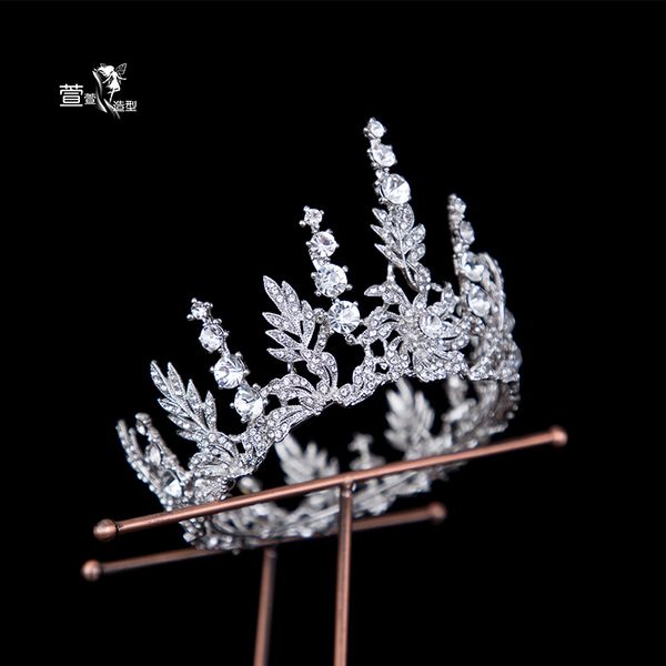 

xuanxuan невеста алмазы корейского эстетизм европейской церемония венчания круглых дети короны головного убор сценического, Silver