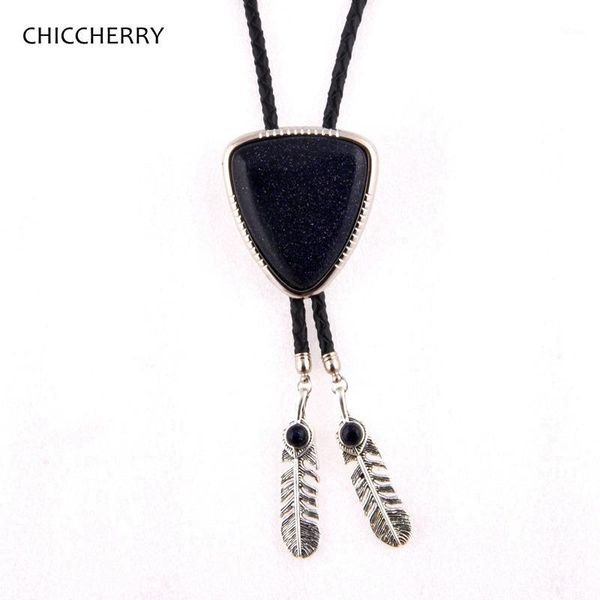 

western cowboy bolo tie adjustable buckle with turquoise agate inlay feather pendant women men fashion accessories for wedding1, Blue;purple