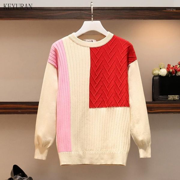 

knitted sweater women 2020 new korean elegant loose autumn oversized warm female pullovers sweater fashion contrast color 1, White;black