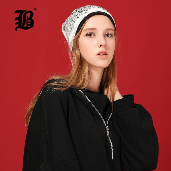 

flb]wool winter hat female flowers embroidery knitted hats for women warm gravity falls cap women's thick skullies beanie 17040 wmtukq, Black;white