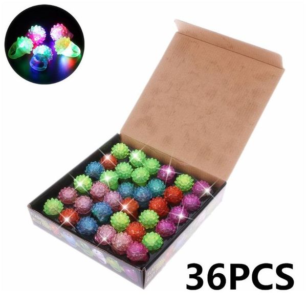 

36pcs strawberry flashing led light up toys bumpy rings party favors supplies glow jelly blink sqcrxr, Black