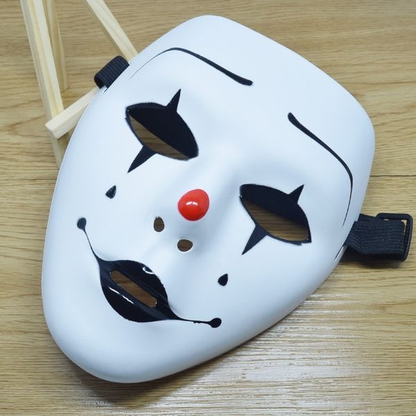

bog39 clown hand painted white mask cute step funny street dance show ghost white dance mask athj6