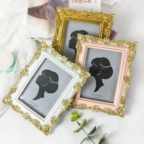 

6inch resin vintage p frame beauty european gold carved wedding p frame1