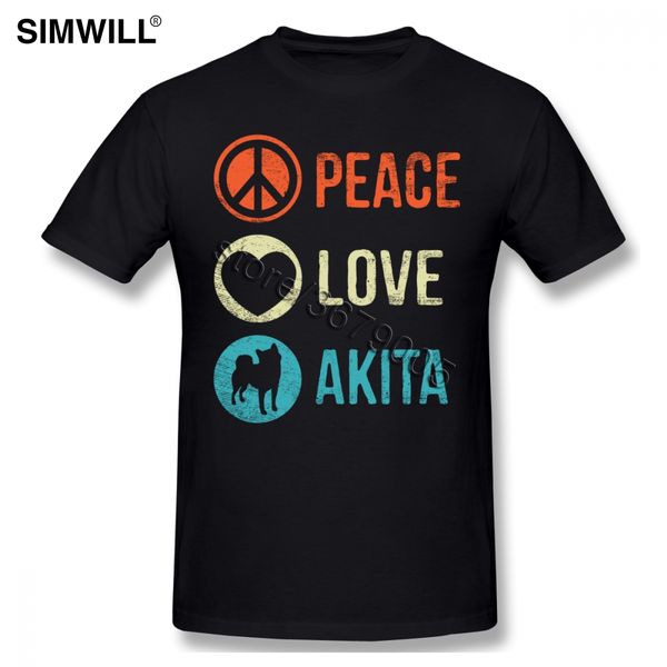 

peace love akita dog lover pet owner gift heart vintage summer short sleeves o neck inu sport hooded sweatshirt hoodie men t shirt