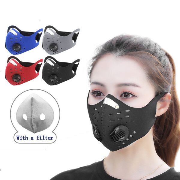 

face mask cycling mask dust-proof windproof anti-fog activated carbon breathing valve masks reusable riding mask with filters