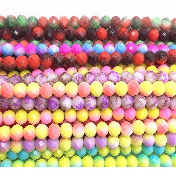 

50pcs/lot 6x4/8x6mm rondelle austria faceted crystal glass beads loose spacer beads for jewelry making diy brac jllyir