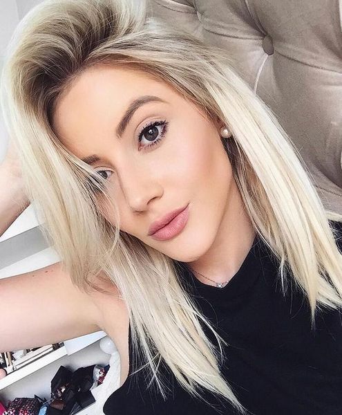 

2021 european and american ladies medium-long straight wig rose net set high temperature silk chemical fiber wig popular style wig, Black