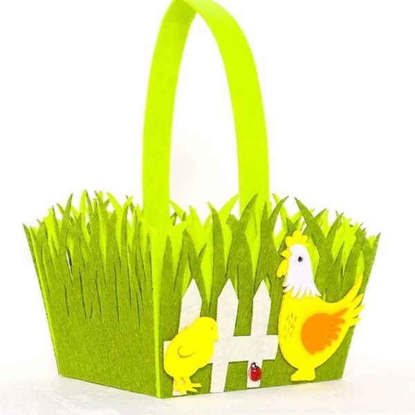 

easter basket cock bunny printing coloful egg cartoon rabbit non-woven tote bag kids gifts egg bucket candy storage basket handbag gg12004, Black