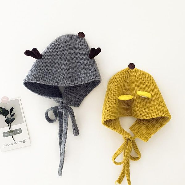 

осень зима новый детский шарф вязаная шерстяная earmuffs шнурка девушок мальчика младенца шаржа теплое уха защиты двойного назначения d30, Blue;gray