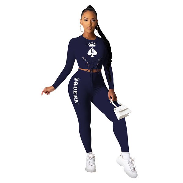 

2021 new black women lace up waist pencil pants suit active wear tracksuit two piece set fitness outfits 4aod, Gray