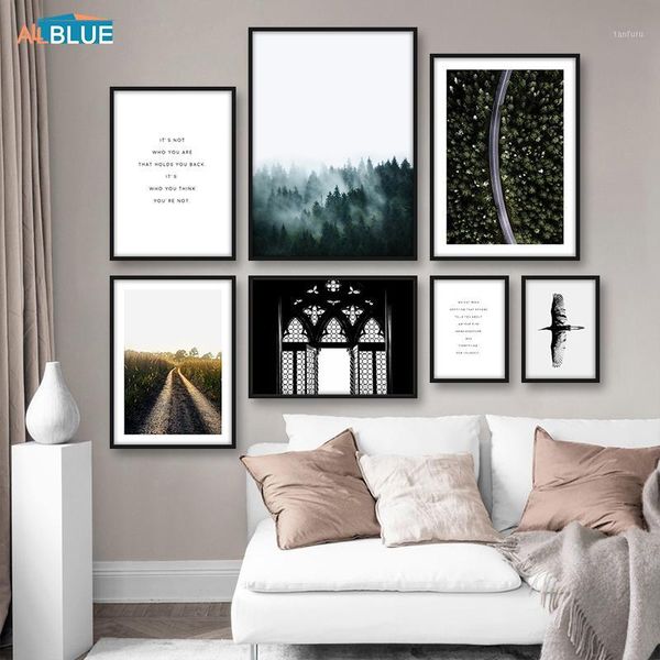 

nordic style forest posters and prints landscapes canvas paintings for living room wall modern decorative pictures decor quote1