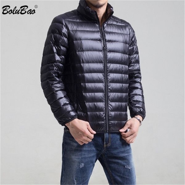 

fashion brand winter men down coats male casual thick warm solid color down jackets men's slim fit down coats 201223, Black