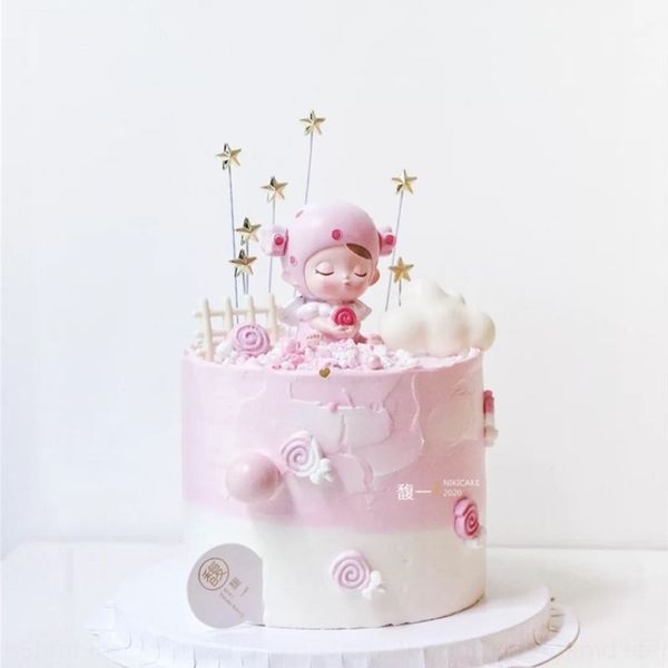 

jatyq baked new creative golden five-pointed star celebrity decoration internet cake baking cake plug-in 5-piece set star decoration lp34o