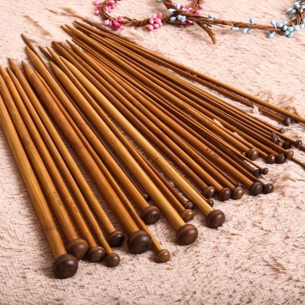 

36pcs/lot 18 size bamboo crochet needle set single pointed carbonize knitting needles domestic weave knitting tool1, Black
