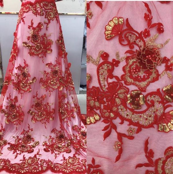 

ribbon cici-58.9810 selling african sequins lace fabric tessel fringel embroidered tulle mesh, Pink;blue