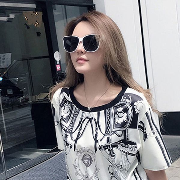 

net red sunglasses women 2019 new gm korean chaojie s ins anti uv personalized, White;black