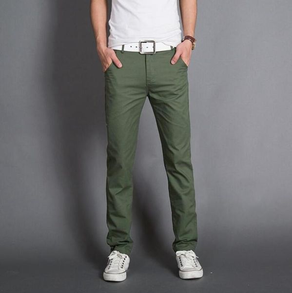 

men's pants summer casual straight leg slim solid color 5 colors, Black