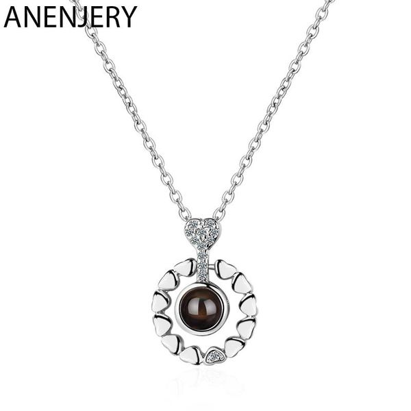 

anenjery silver color zircon necklace for women gift meaningful necklace s-n395