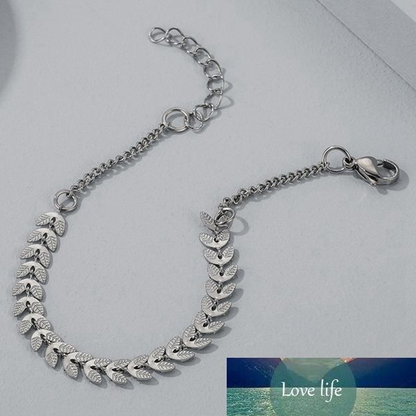 

simple wheat stainless steel bracelet for woman girls chain bracelet birthday anniversary gift fahion jewelry dropship, Golden;silver