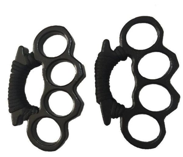 

steel brass knuckle dusters silver and black self defense personal security edc tools women men self-defense protective gear