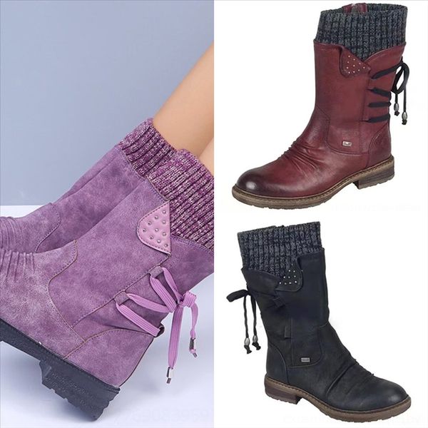 

vpaf new winter boot fur boot pointed boots high heel fashion pvc designer knee-high woman euro toe long lady botas shoes boots size, Black