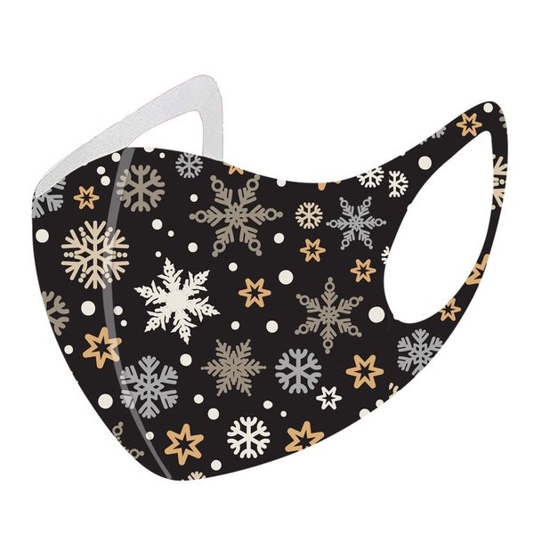 

new christmas printing face washable fabric 5pc facial mask for protection reusable santa earloop mouth caps d4