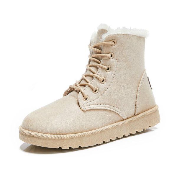 

boots 2021 winter plus velvet thick snow women's warm cotton shoes short wild foreign size, Black