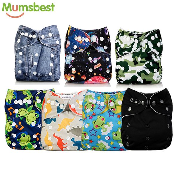 

[mums 11.11 big promotion 7 pcs/lot pocket printing baby cloth diaper baby boy nappies no inserts waterproof washable nappy 201117