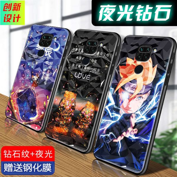 

4g hongmi x10 mobile phone case redmi10x cartoon luminous hm naruto red mi m2003j15sc
