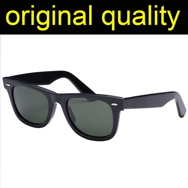 Hochwertige klassische Sonnenbrille für Männer und Frauen, quadratischer Acetat-Rahmen, 50 mm, 54 mm, Größe, echte Glaslinsen, Sonnenbrille mit Zubehör, Oculos de Sol, Geschenk