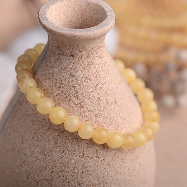 

hd2fe natural bracelet wax dwpnp exquisite white flower chicken oil hand old honey baltic amber honey yellow string bracelet, Golden;silver