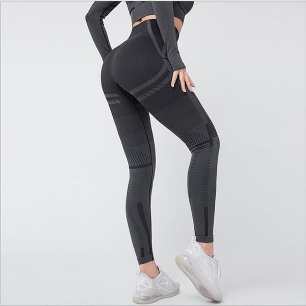 

women seamless leggings push up fashion pants high waist workout jogging athleisure training leggings, Black