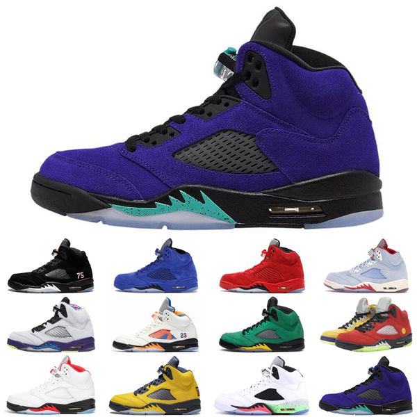

ale satin jordan retro 5 5s jumpamn air men basketball shoes what the alternate grape mens trainers sports sneakers size 7-13