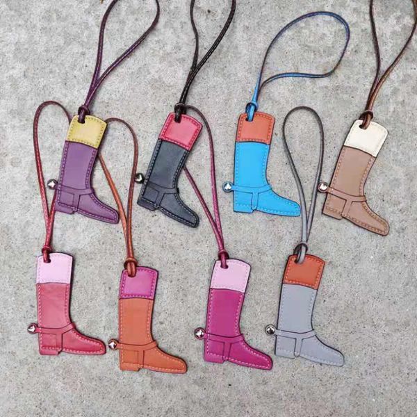 

fashion pu leather horse boots shoe keychain handbag key chain ring holder charm women bag accessories dropshipping1, Silver
