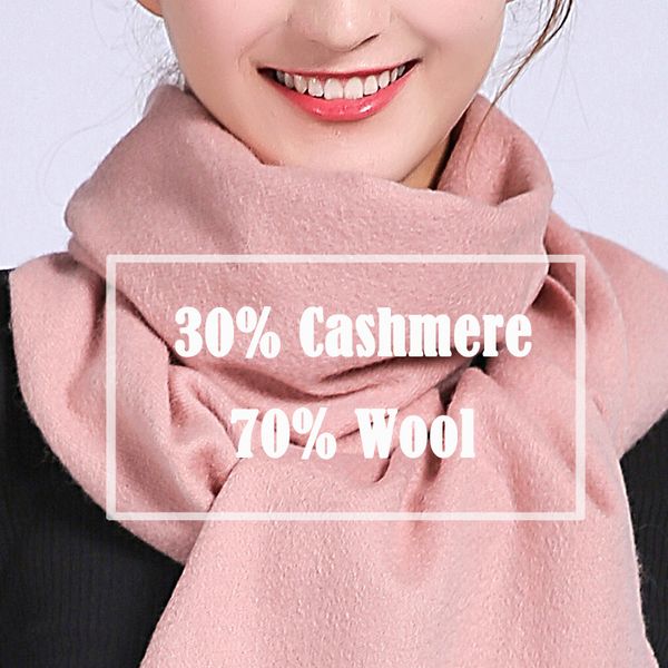 

women winter cashmere scarf new brand echarpe wraps for ladies tassel solid pink foulard femme vintage warm wool scarves 201026, Blue;gray