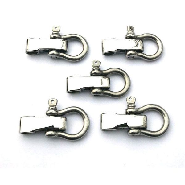 

5pcs zinc alloy o shape shackle + 4 holes adjuster for outdoor camping hiking survival rope bracelets buckle carabiner a jllgbf