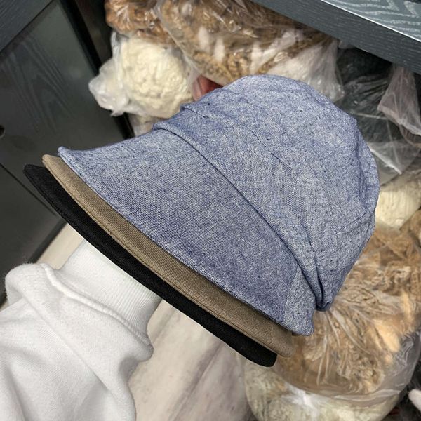 

vacation, big eaves women's outdoor solid color leisure literature art, cotton and hemp sun fisherman's hat for men, Blue;gray