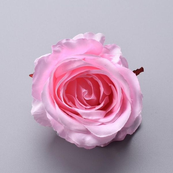 

4pcs silk blooming pink white roses artificial flower head for wedding decoration diy wreath gift scrapbooking big craf sqckft